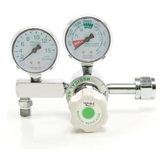 Regulador Oxigeno Medicinal 0-4000 Psi Tipo Western Weldtech