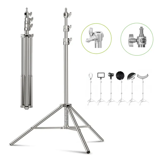 Fivgace Tripie Para Luce tripod Soporte Acero 1/4 Y 3/8 Tornill General 285cm Extensible cámara Con función antichoque