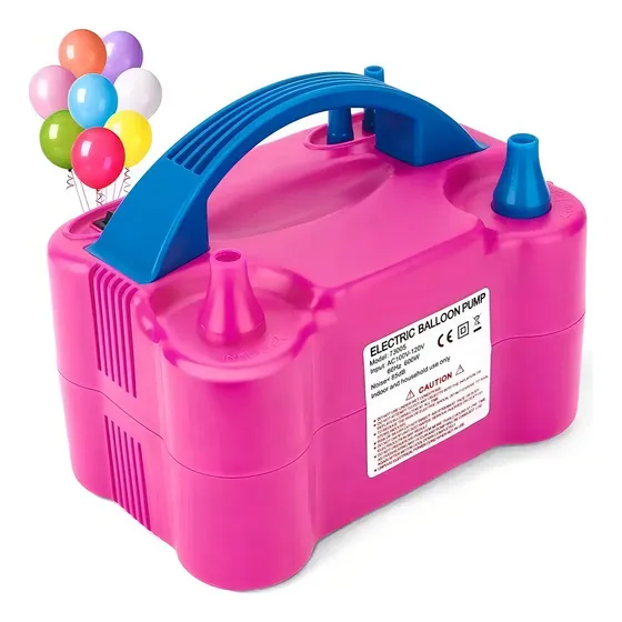 Inflador Compresor Globos Clicshop Automático 2 Boquillas Rosa | Cuotas sin interés
