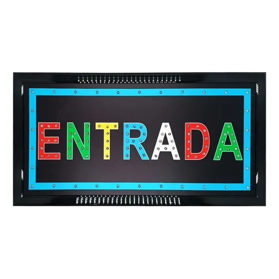 Aviso Letrero Led Luminoso Entrada 
