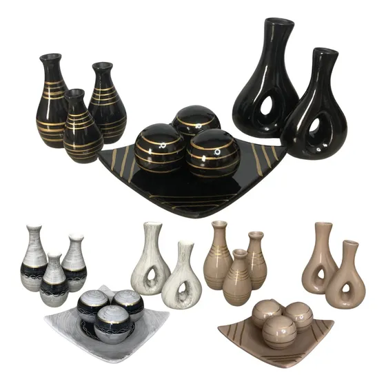 Conjuto 9 Peça Kit Completo Decoração Rack Sala Centro Mesa
