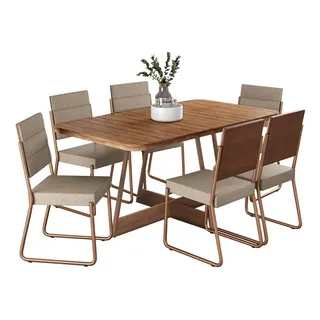 Conjunto Sala De Jantar 6 Cadeiras Charlotte Carraro Rose Conjunto Sala De Jantar 6 Cadeiras Charlotte Carraro Rose