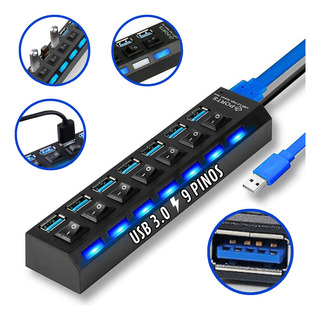 Hub Usb 7 Portas 3.0 Extensor Alta Velocidade Pendrive Not Hub Usb 7 Portas 3.0 Extensor Alta Velocidade Pendrive Not