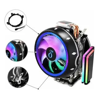 Air Cooler Aitek Delta-c2213 Led Rgb Intel Amd 2 Ventoinhas