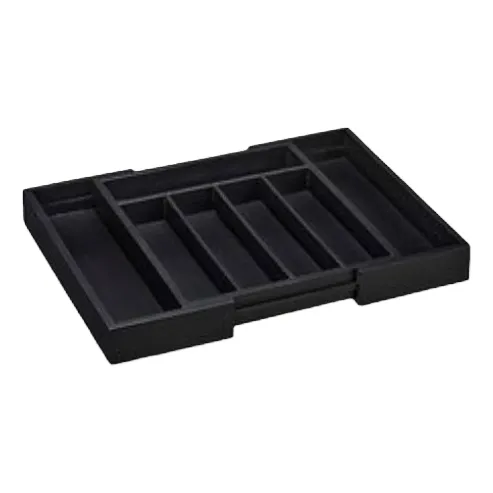 Cubertero Extensible Madera Bambu Cajon Cubierto Black Vonne