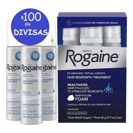 Caja 3 Frascos Minoxidil Rogaine Foam Espuma Para Cabello