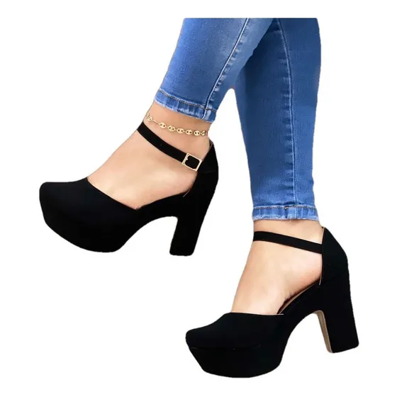 Zapato Cerrado  Tacón Para Dama Elegante Para Mujer 35/40 Vs