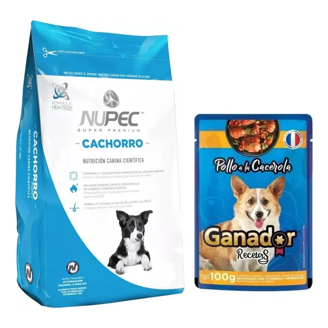 Nupec Cachorro 8 Kg + Sobres Pollo Cacerola 100 G (22 Pzas)
