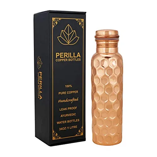 Perilla Home Cobre Agua Botella Diamante Final 34 Oz 956bi