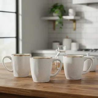Oxford Jogo Com 4 Canecas De 260ml Em Porcelana Ryo Maresia Oxford