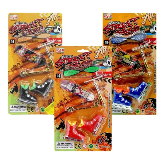 Pack Patineta Skate De Dedo Monopatin Y Patines De Juguete 