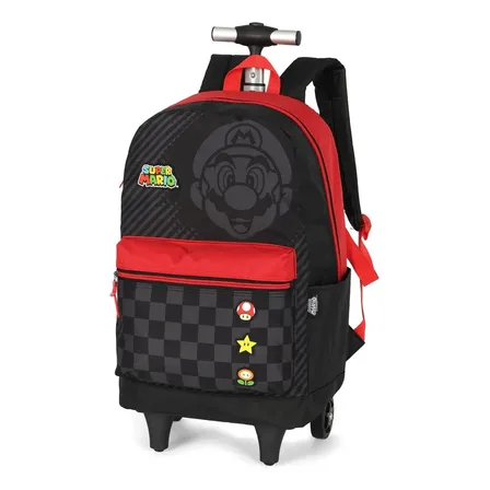 Mochila De Rodinha Juvenil Super Mario - Luxcel Cor Vermelho
