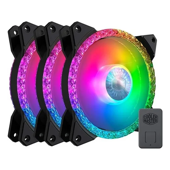 3 Ventiladores Cooler Master 120mm Masterfan Mf120 Prismatic Led Rgb