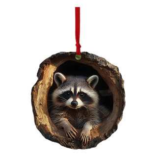 2 Pcs Adorno Árbol Navidad Colgante De Mapache Acrílico 2d 2 Pcs Adorno Árbol Navidad Colgante De Mapache Acrílico 2d