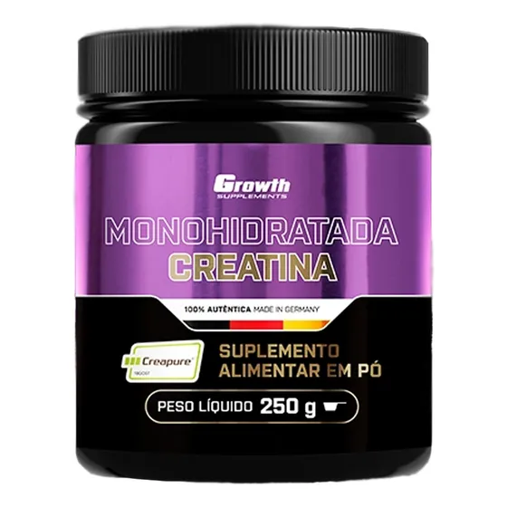 Suplemento em pó Growth Supplements Creapure Creatina em pote de 250g