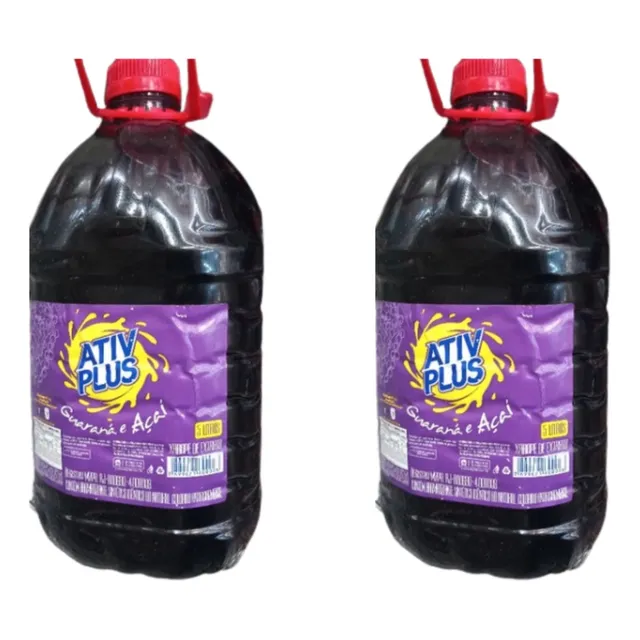 Kit C/2 Xarope De Açai + Guaraná Ativ Plus Total 10 Litros