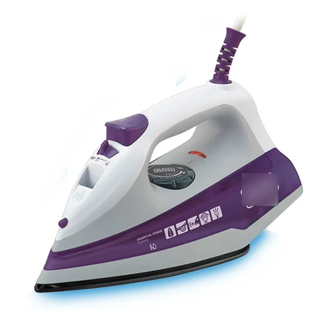 Ferro de Passar Roupa Black Decker Com Vaporizador Base Antiaderente Branco e Roxo Modelo FX1000 220V