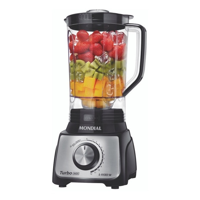 Liquidificador L-1100 Bi Turbo 3l Preto E Inox 1100w Mondial Liquidificador L-1100 Bi Turbo 3l Preto E Inox 1100w Mondial