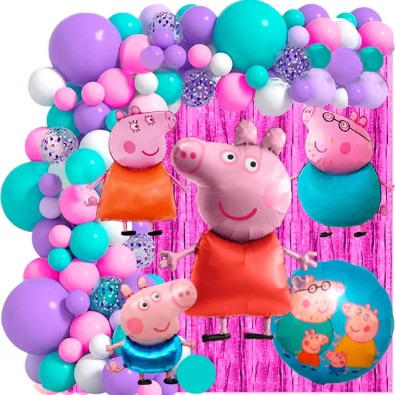 50 Art Globo Peppa Pig Familia Cerdita Decoracion Cumpleaños
