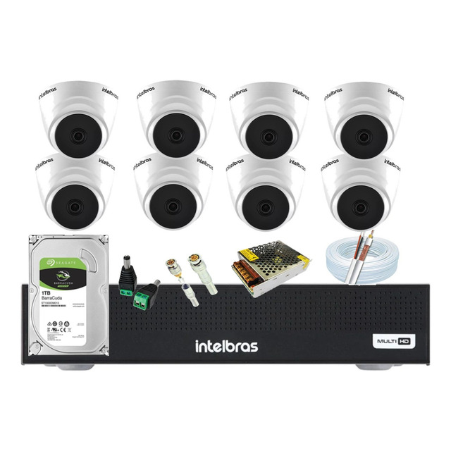 Kit Intelbras 8 Cam 1120d Dome Ir 20m Dvr 8 Mhdx 1108 C/ 1tb Kit Intelbras 8 Cam 1120d Dome Ir 20m Dvr 8 Mhdx 1108 C/ 1tb