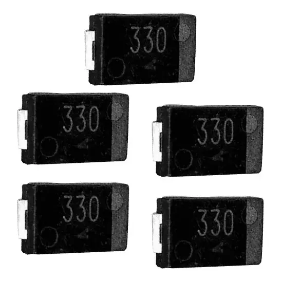  5 Condensadores De Tantalio Eef Cx0d331r Smd 330uf 2v -2,5v