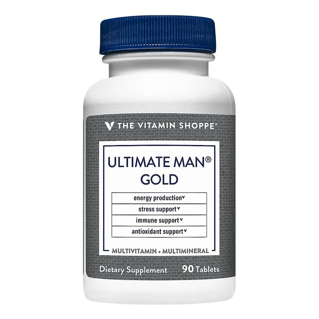 Multivitamínico Ultimate Man Gold The Vitamin Shoppe 90 Tab Sin Sabor