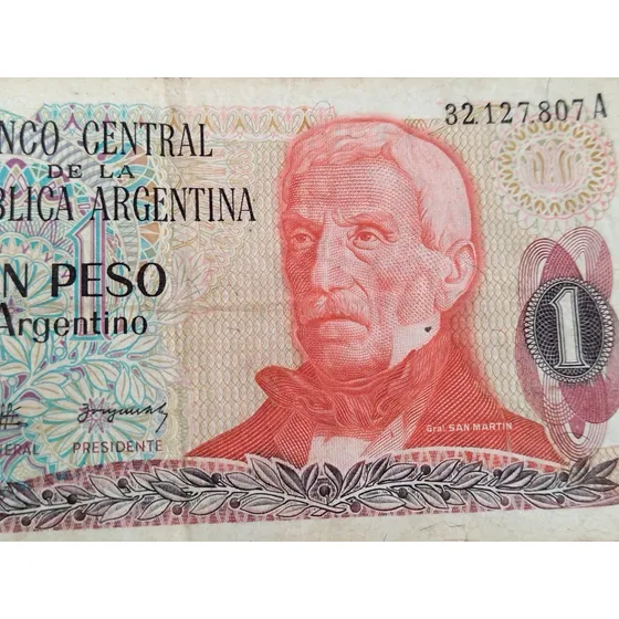 Cédula Antiga Um Peso Argentino