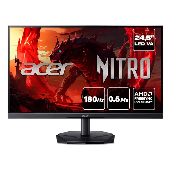 Monitor Gamer Acer Nitro 24,5 Va 180hz 0.5ms Full Hd Amd Freesync Kg251q 127/220V