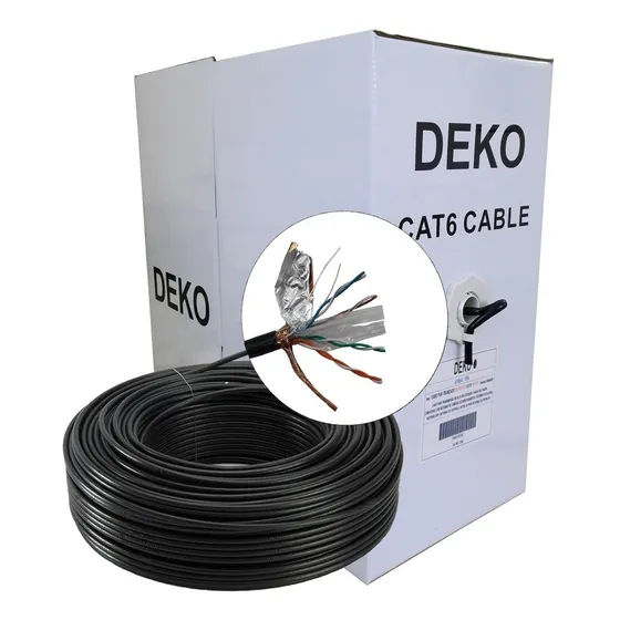 Cabo De Rede Cat6 T6 Deko Blindado Caixa Bobina 305m 23awg