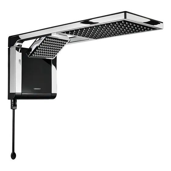 Chuveiro elétrico de parede Lorenzetti Acqua Ultra Duo Flex preto-cromado 5.5kW 127V
