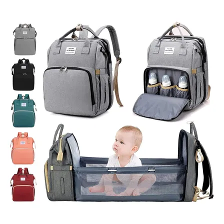 Mochila Bolsa Maternidade Menino Menina Térmica Vira Berço Bordô