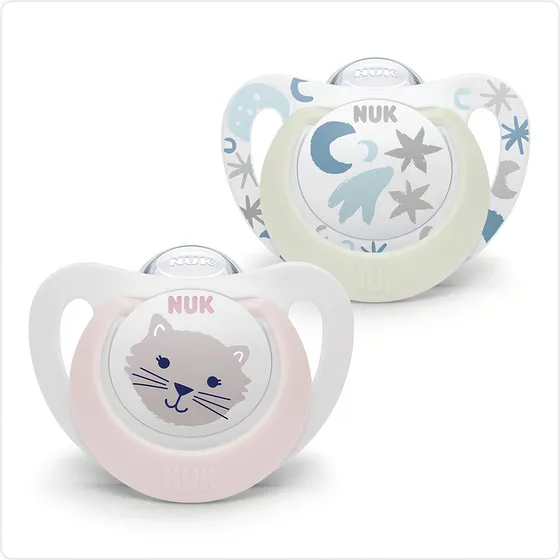 Chupete Silicona Star Dia & Noche 0-6 Meses X2 Color 0/6 gato