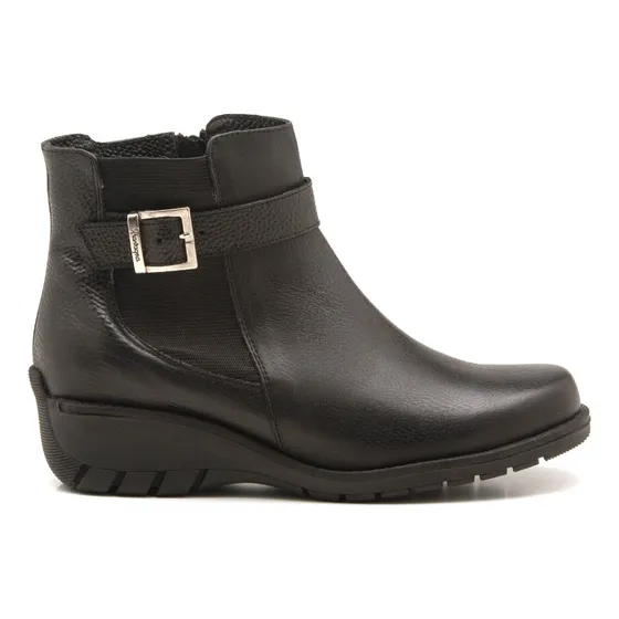 Bota Negra De Cuero Vacuno Mujer Gravagna