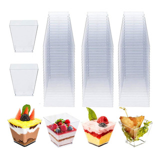Paquete De 100 Tazas Cuadradas Pequeñas Y Transparentes Para Paquete De 100 Tazas Cuadradas Pequeñas Y Transparentes Para