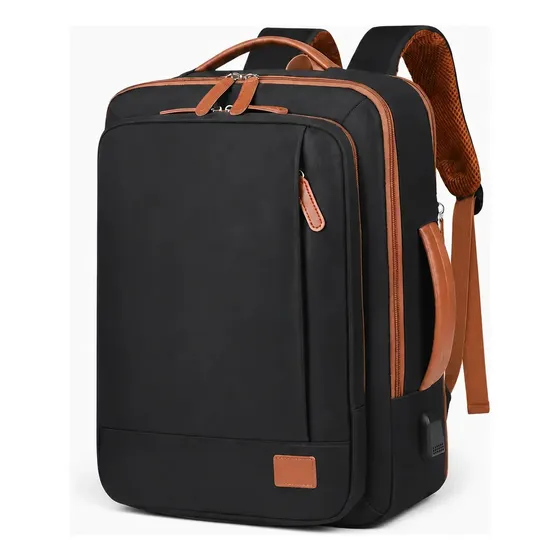 Mochila de Viagem Executiva 40L Notebook 17 Preta Masculina Feminina Impermeável Expansível com Porta USB