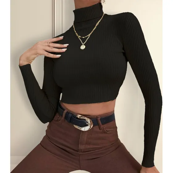 Beatle Sweter Cuello Alto Doble De Mujer Varios Colores