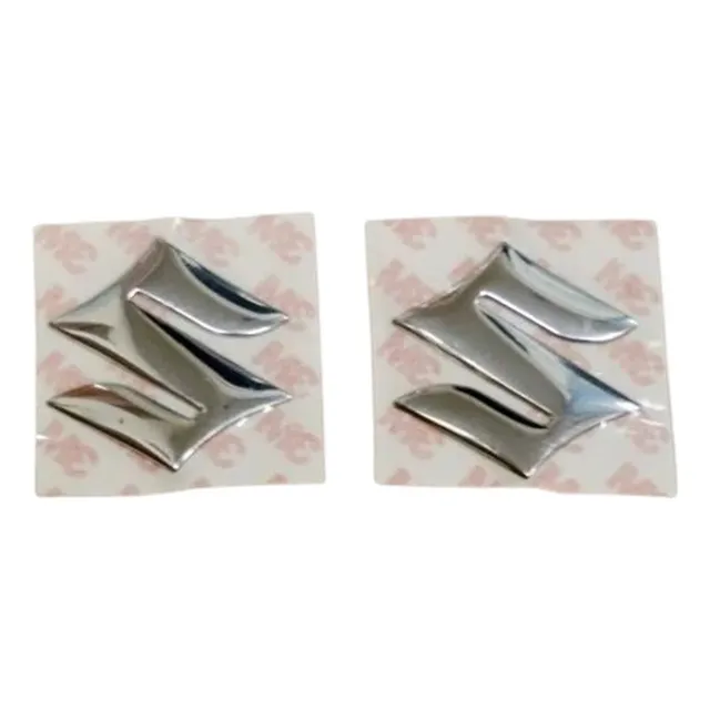 2x Sticker Calcomania Emblema Tanque Suzuki Cromado Original