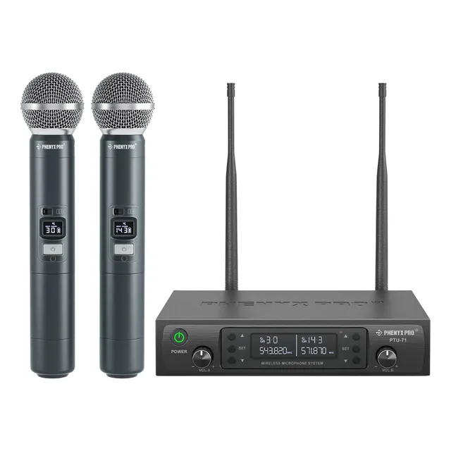 Sistema De Micrófono Inalámbrico 2 Canales Phenyx Pro Ptu-71