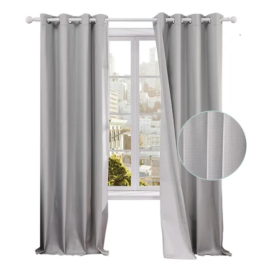 Cortina 100% Blackout Engomada Termica Set 2 Casatua 140x220
