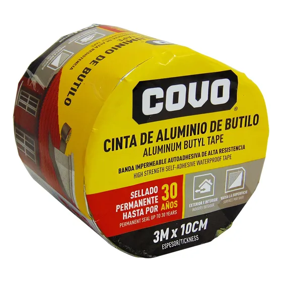 Cinta De Aluminio De Butilo 3m X 10cm Marca Covo