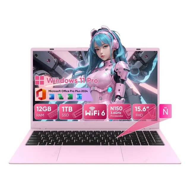 Laptop Rosa 15.6' Intel N150 Ddr5 12gb 1000gb Wifi6 Notebook