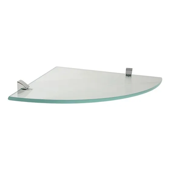 Repisa Vidrio Esquinero Soporte Cromado 25 X 25 Cm