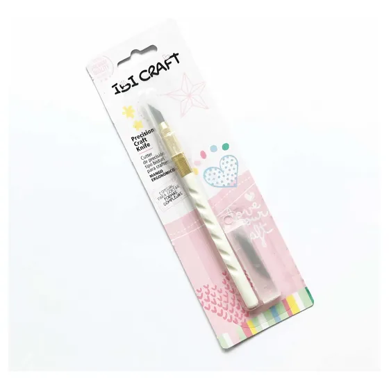 Cutter Cortante Bisturi + 2 Cuchillas Repuesto Rosa O Blanco