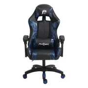 Silla Gamer Panther Camuflaje Azul Ergonómica Reclinable