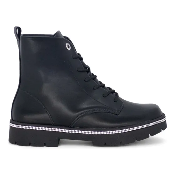 Bota Coturno Vizzano Cano Medio Feminina Casual Strass Macia