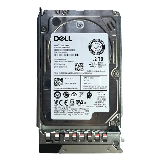 Hd Dell 1.2tb 2.5 12g 10k Sas 0g2g54 G2g54 Com Gaveta * Cor Prateado