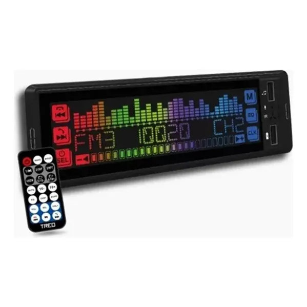 Estéreo 1 Din Con Pantalla Táctil Rgb Treo Usb Bt Treof1ts Negro