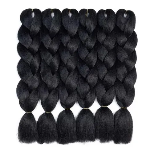 Kanekalon Extensión Pelo Sintético Trenzas Africanas Negro 