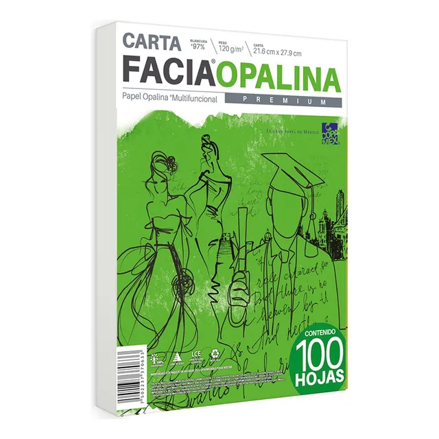 Papel Facia Opalina Carta Copamex 120gr Premium 100 Hojas