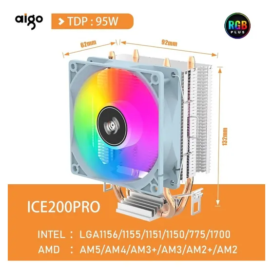 Fan Cooler Enfriador Cpu Ventilador Silencioso Rgb Intel Amd